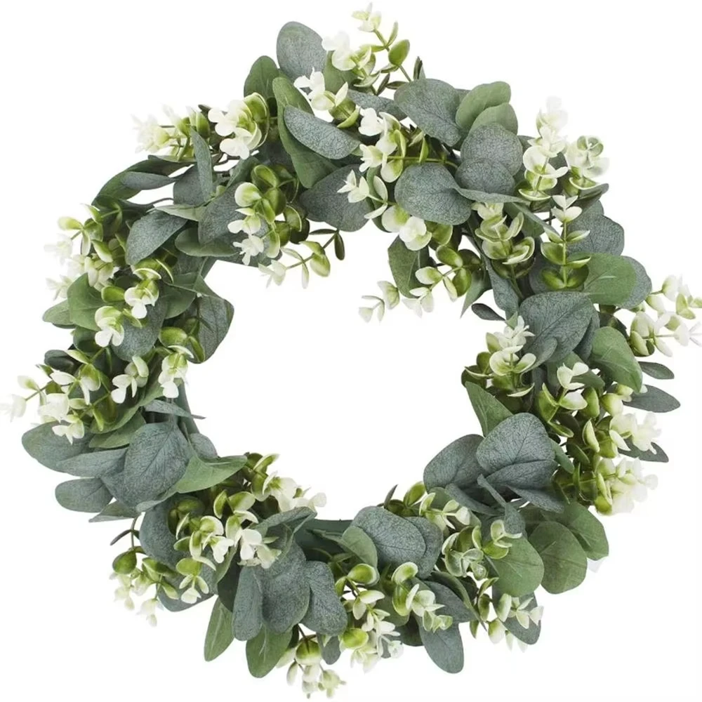 Artificial Plant Eucalyptu Festival Wreath Wedding Supply Door Home Room Decor Diy Gift Photo Prop Flower Background Wall Office