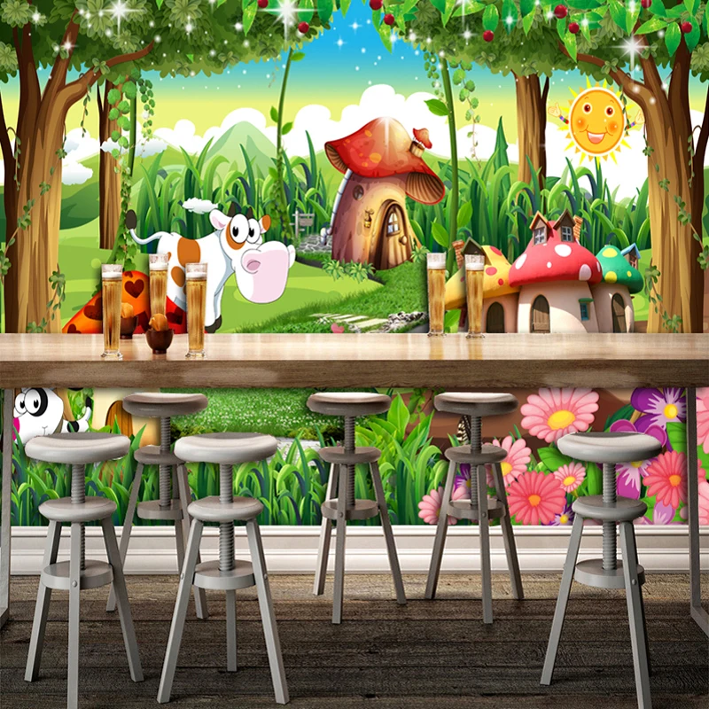 Custom 3D Photo Wallpaper Children Room Bedroom Cartoon Forest House Background Decoration Painting Wall Mural Papel De Parede