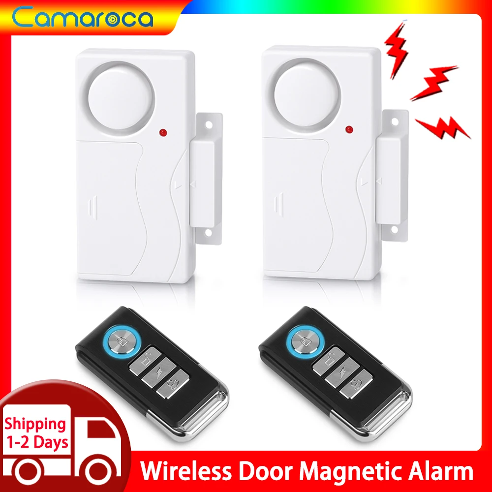 Camaroca Door Alarm Wireless Anti-Theft Remote Control Door And Window Security Alarm Sensor 105 dB Loud Pool Door Alarm System