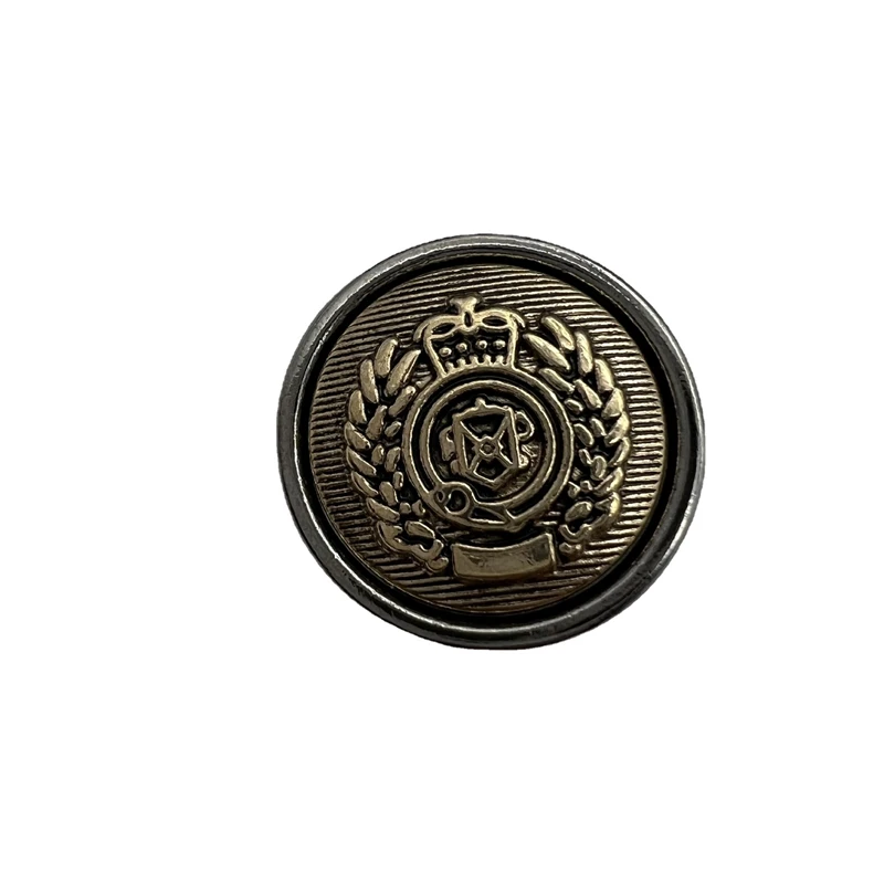 FCXDG 10pcs British Retro Clothes Buttons Ear of Wheat Crown Pattern Metal Buttons Suit Uniform Jacket Coat Decoration Buttons