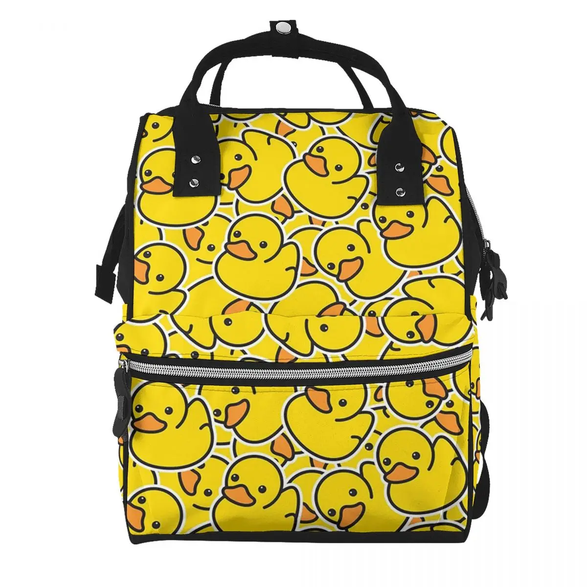 Yellow Bathtime Rubber Ducks Pattern Student Backpack School Bag Hiking Travel Daypack for Men Women Bookbag Shoulder Bags