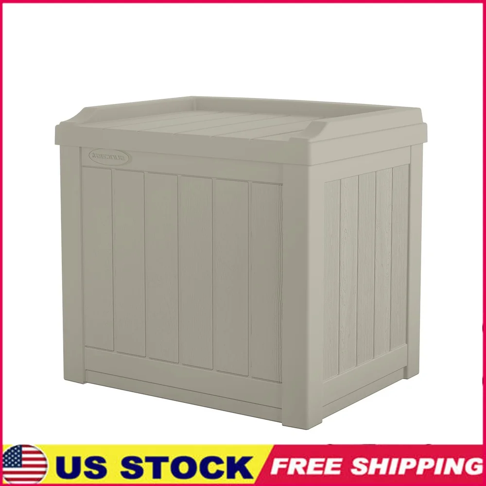 

22 Gallon Outdoor Storage Deck Box Bench Weather Resistant Resin Durable Patio Seating Unit Garden Pool Toys Tools