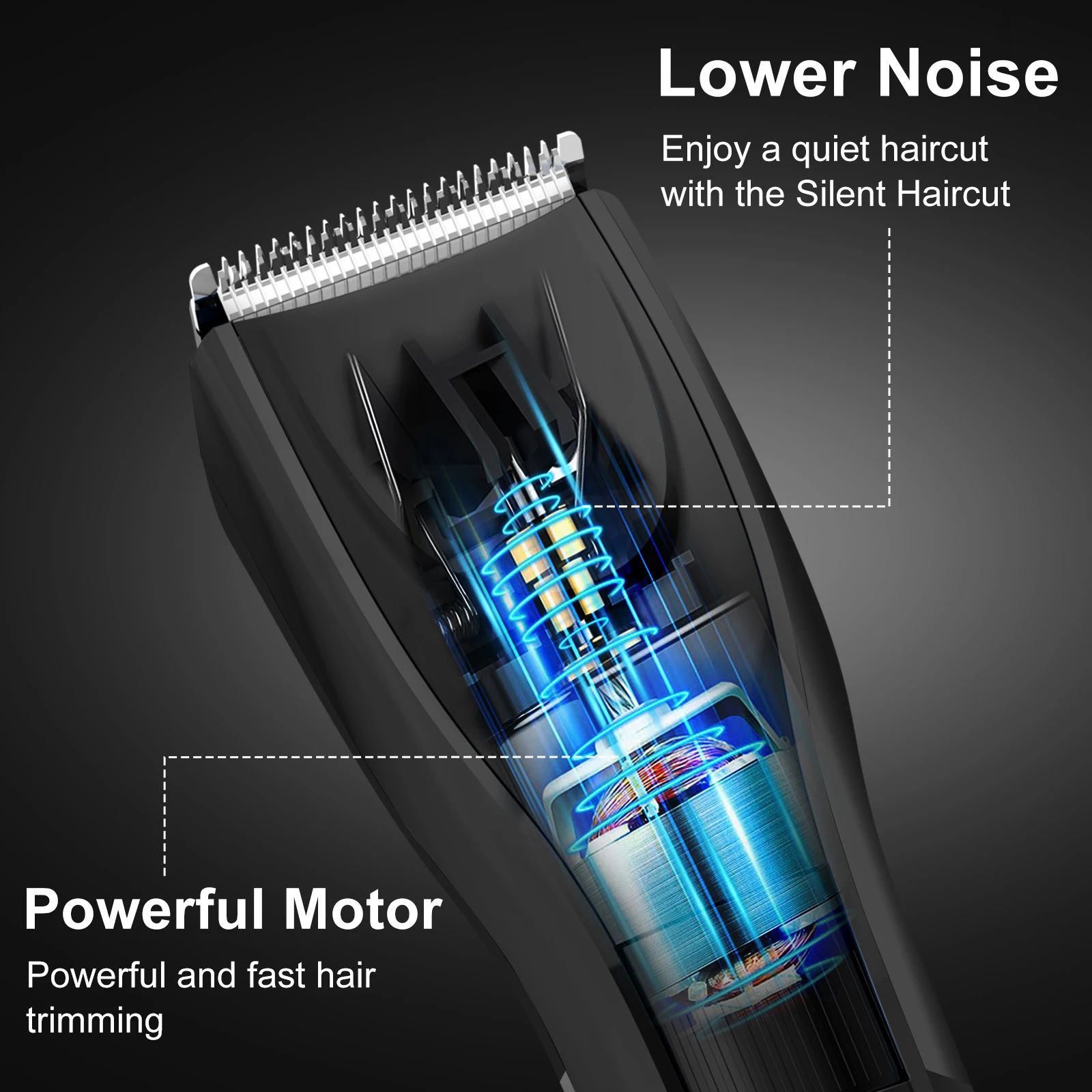 Sejoy Hair Clippers Rechargeable Powerful Battery Electric Hair Trimmer Professional with Guide Comb Barber Hair Cutting Machine