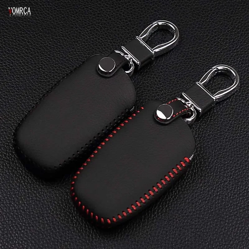 Top layer leather car key case cover wallet For BMW 1/5/6/7 series M3 M5 X1 X3 X5 X6 E36 E39 E46 E30 E60 E92 3 buttons remote