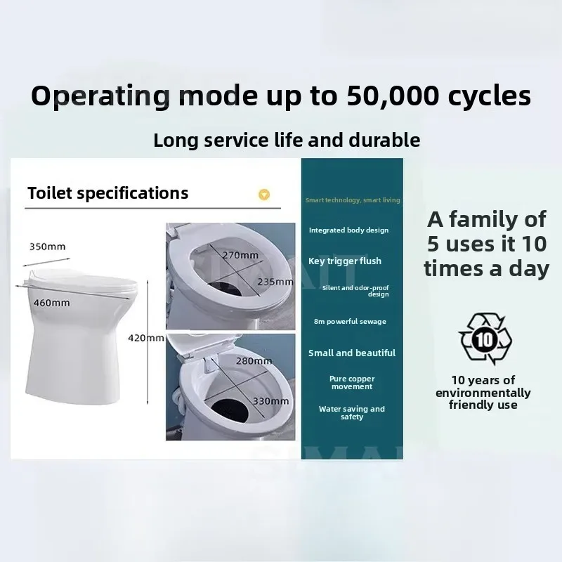 All in One Electric Macerating Toilet Compact Macerator Toilet for RV Basement Rental House Small Household