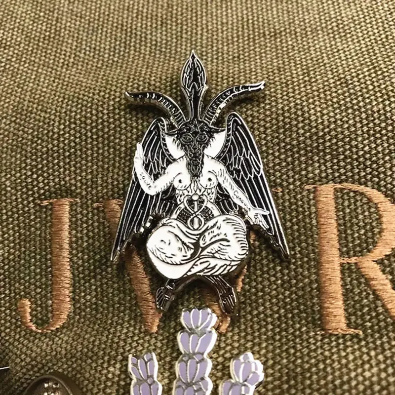 Occult Gothic Aesthetic Baphomet Hard Enamel Pin Goth Fashion Punk Style Gift for Pagans Bag Lapel Backpack Badge Accessories - view 4