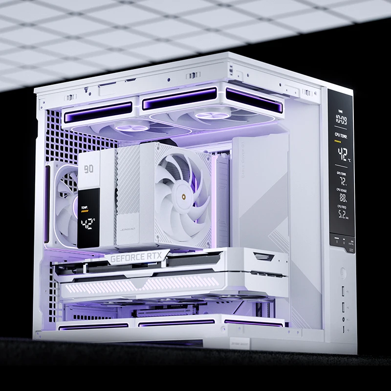 JONSBO D34 M-ATX PC Case Tempered Glass Sea View Chassis With Front Monitoring Screen Support 280mm Water Cooler BTF Motherboard view 6
