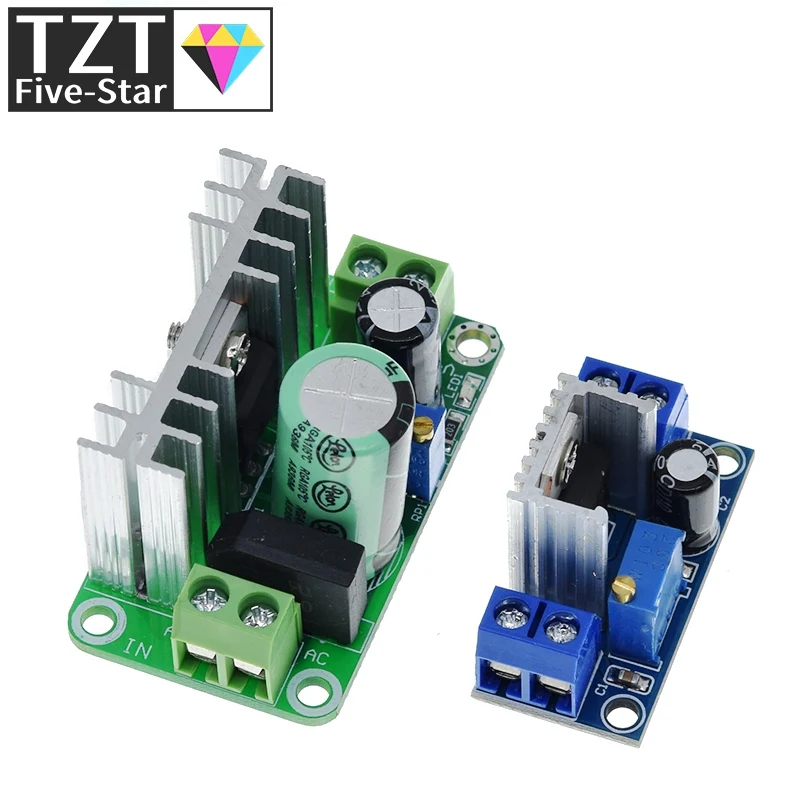 LM317T DC-DC Adjustable Converter Buck Step Down Circuit Board Module Linear Regulator Power Supply with rectifier filter