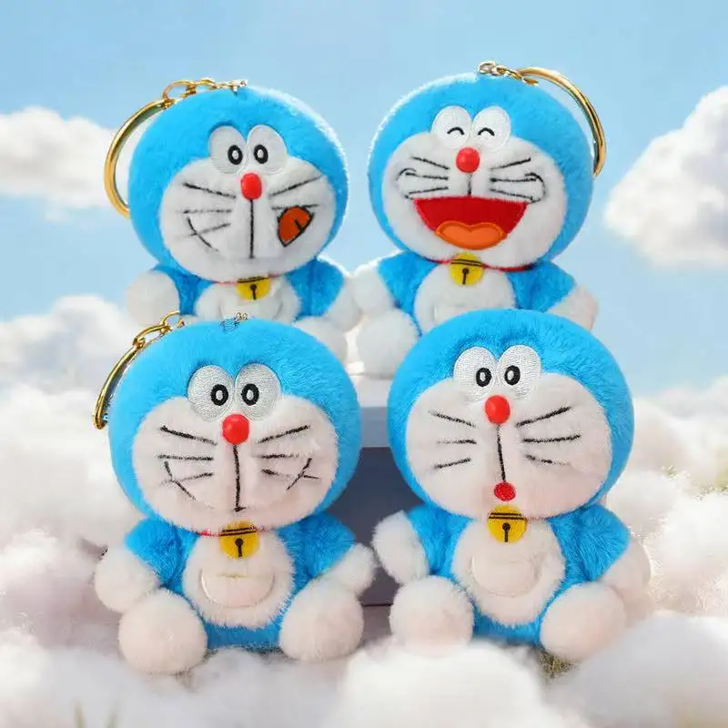 أحدث عبقور Dingdang القط الرموز التعبيرية على ظهره قلادة المفاتيح دمية Kawaii محشوة ألعاب من نسيج مخملي دمية الكرتون أنيمي لطيف وممتع هدية