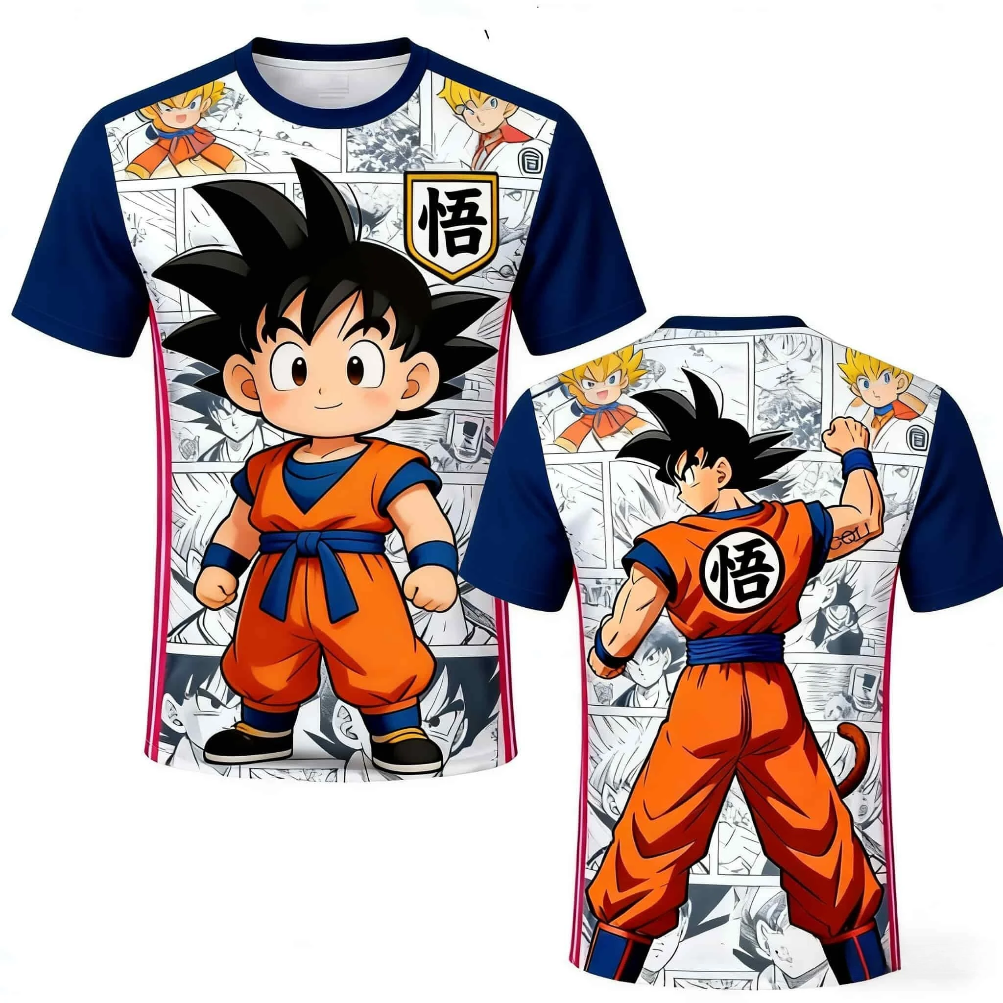 2026 Dragon Ball Series Anime Soccer Jersey 3D Printed Sports Sports Quick Dry Men's T-shirt Kids Clothing Y2K Women's Version