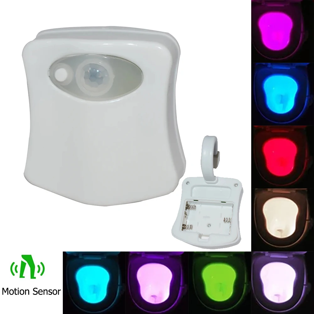 

Colorful PIR Motion Sensor Toilet Seat Night Light Waterproof Backlight For Toilet Bowl LED Luminaria Lamp for Bathroom