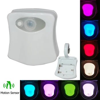 Kleurrijke PIR Motion Sensor Toilet Seat Night Light Waterdichte Achtergrondlamp Voor Toilet Bowl LED Luminaria Lamp voor Badkamer