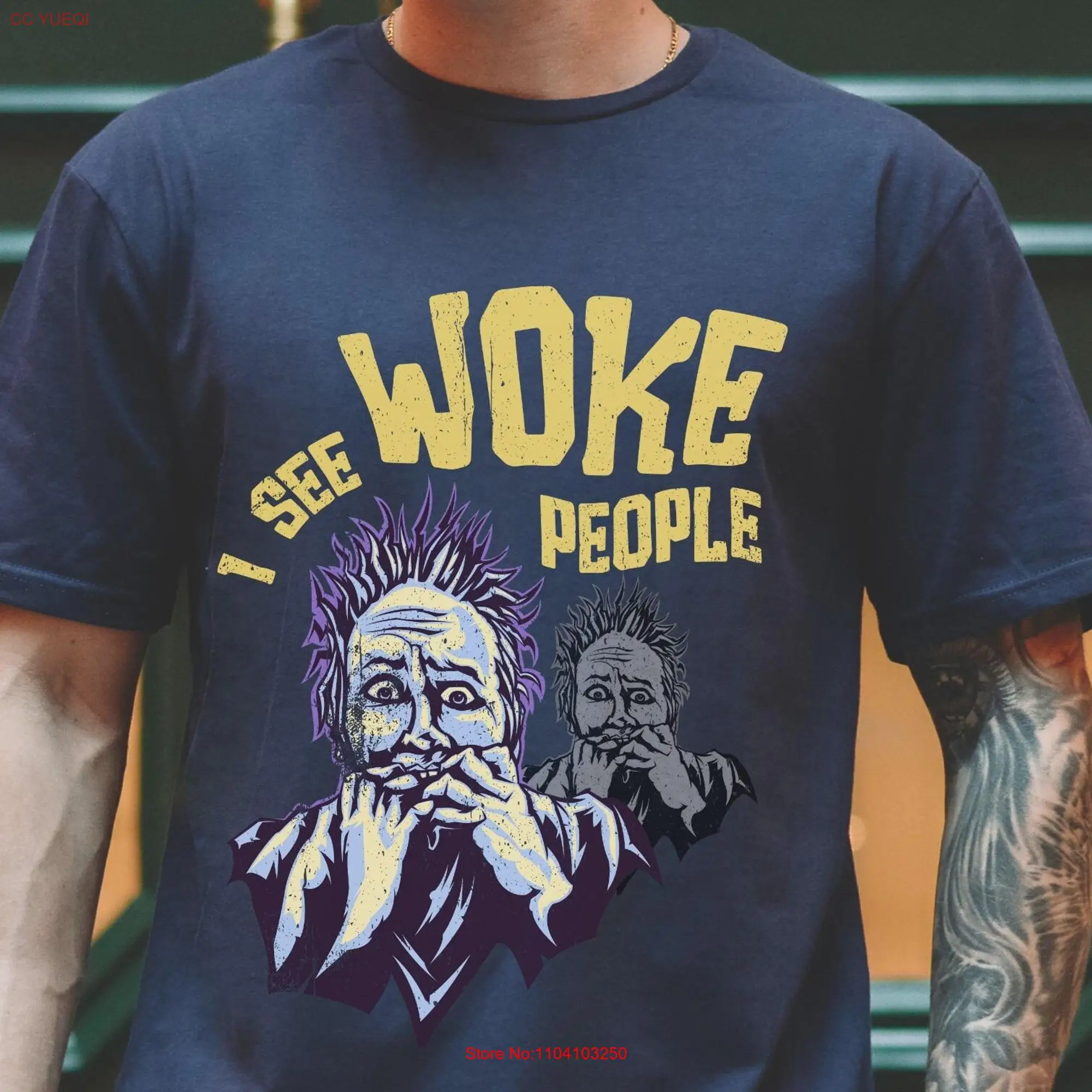 Anti Woke T shirt Scared Person I see People Funny Movie Inspired Top Sarcastic Conservatives ghost Right Wing