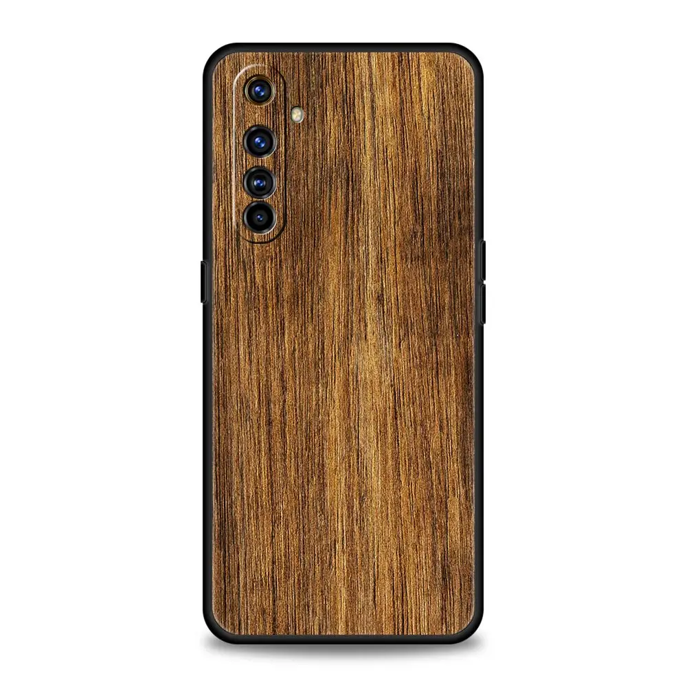 Carved Wood For Realme 8 7 6 Pro C21 C3 C11 Black Phone Case Oppo A53 A52 A9 A54 A15 A95 Reno7 SE Reno6 Pro 5G Z Soft TPU Cover