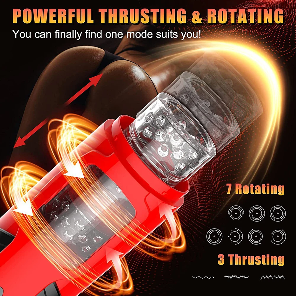 Automatic Sex Toy Telescopic Rotating Male Masturbator Cup For Men penis pump Real Vaginal Suction Pocket Adult Blowjob Vibrator