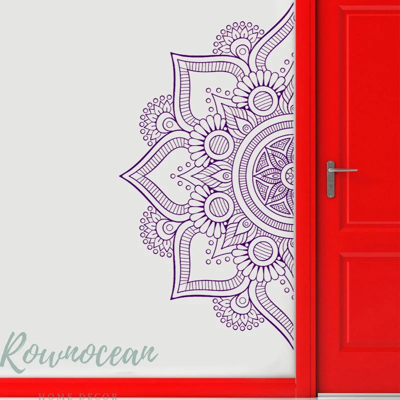Creative Mural A Half Mandala Wall Sticker Vinyl Art Home Decor Living Room Bedroom Hallway Ornament Boho Style Yoga Decals G051