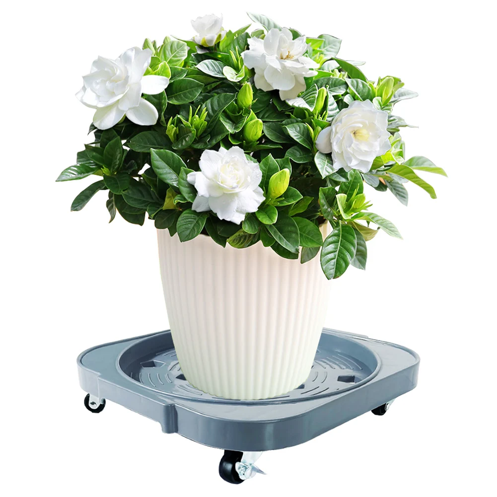 

Пластиковый универсальный цветочный горшок на колесах, подвижный квадратный поднос для цветочного горшка с роликами, подставка для растений в горшке, подставка для цветочного горшка