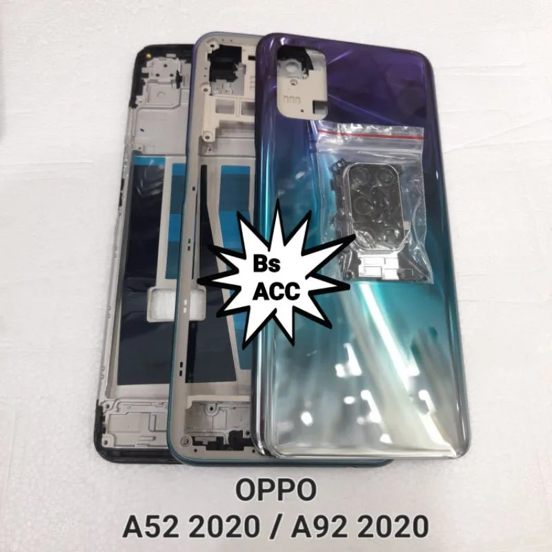 

For oppo A52 A72 A92 2020 4G LCD Faceplate Frame Front Middle Frame Housing Battery Door Back Cover Housing Case