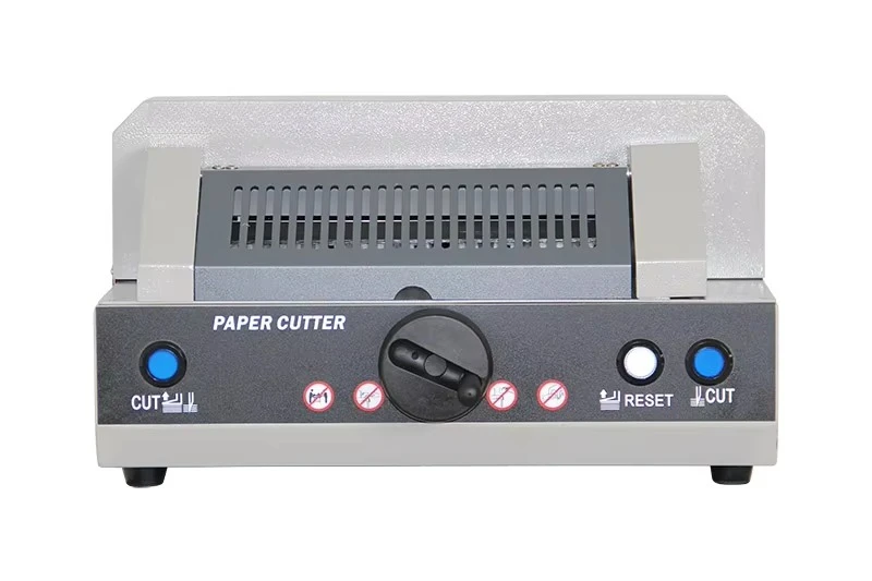320v+ Small Electric Paper Cutting Machine Manual Paper Pushing for Precision Trimming