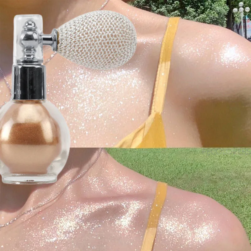 Poudre de surligneur scintillante pour le visage et le corps, spray scintillant à haute brillance