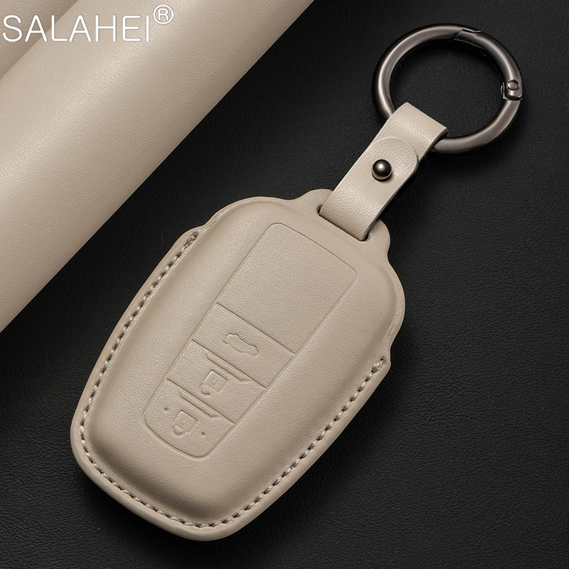 

Leather Car Key Case Cover Shell For Toyota RAV4 Prius Camry Corolla CHR RAV4 Prado Hilux Fortuner Land Cruiser Crown Accessory