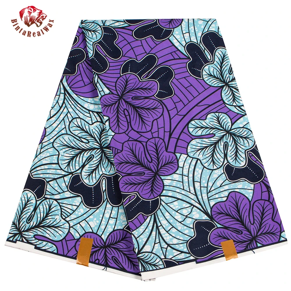 BRW Fashionable 100% polyester African Traditional Style Wax Batik Floral Fabric Ankara Batik Cloth Material DIY For Sewing