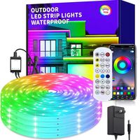 Outdoor Waterproof LED Strip Lights Remote App Control Music Sync Color Changing RGB LED Light Bedroom Balcony Atmosphe Lighting