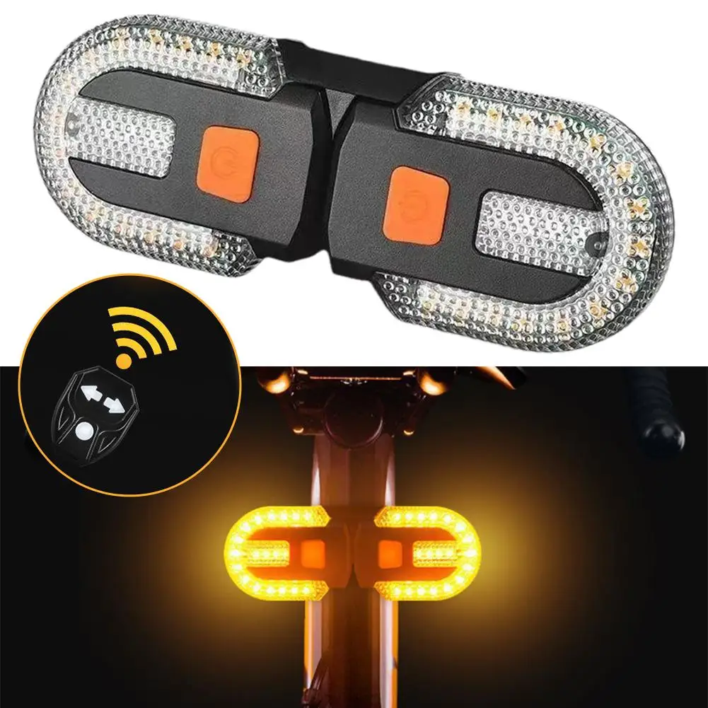 

Bicycle Turn Signal Lights Wireless Remote Control Bike Rear Lights USB Rechargeable Warning Cycling Lights Bike Accessories ﻿