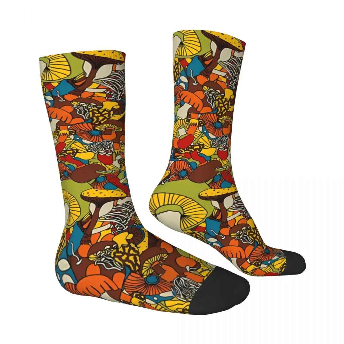 70s Psychedelic Mushrooms Kawaii Socks Hiking Cartoon Pattern Socks