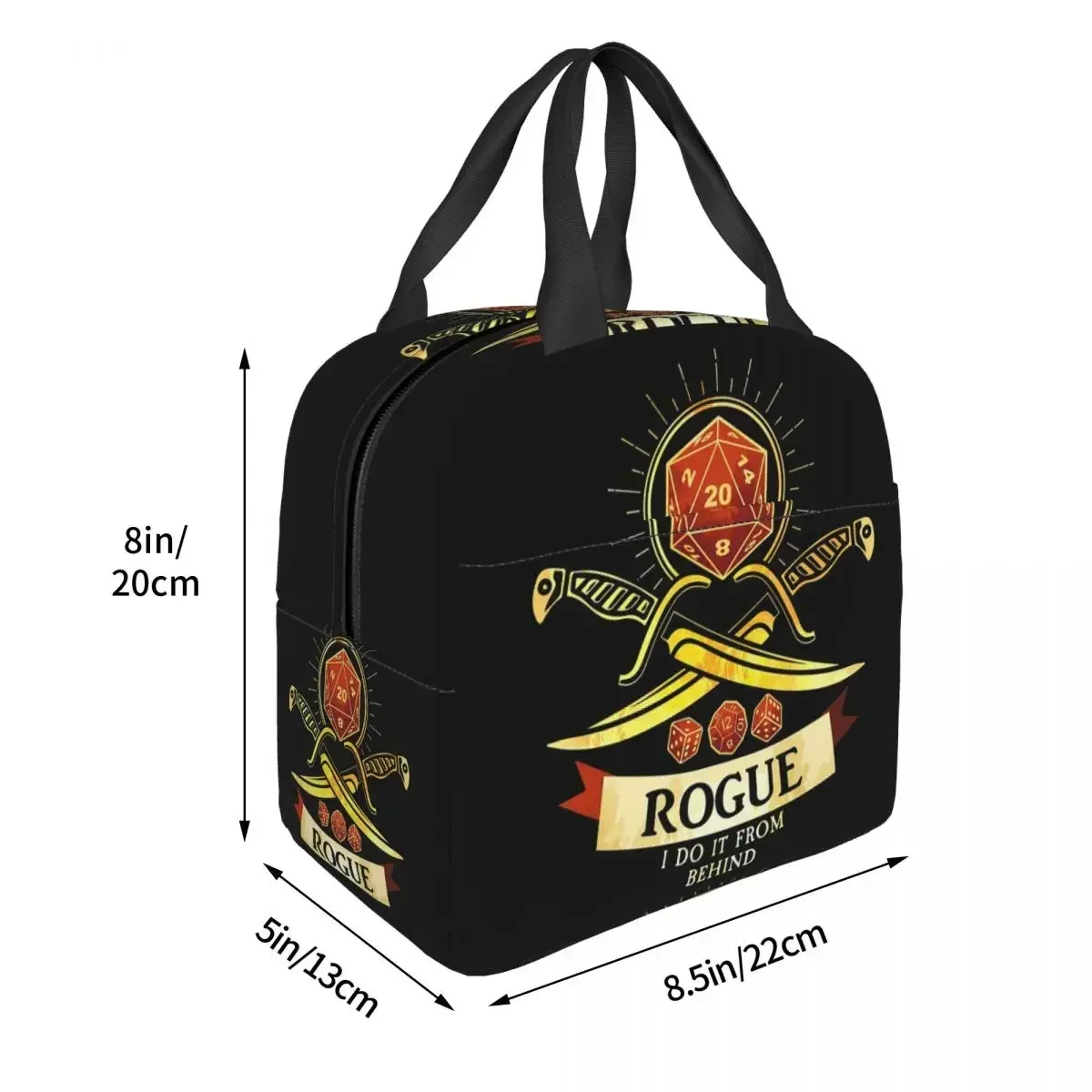 Roll Initiative Dungeon And Dragon Game Insulated Lunch Bag for Women Children Leakproof Food Boxes Thermal Lunch Box Tote