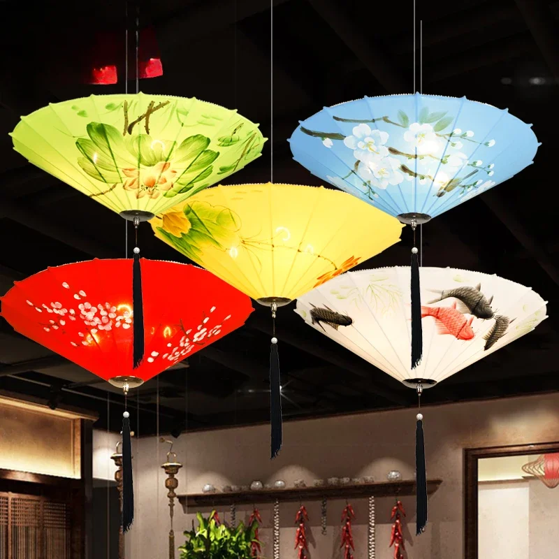 

Chinese hand-painted creative umbrella lantern restaurant hotel hot pot shop teahouse restaurant advertising decoration