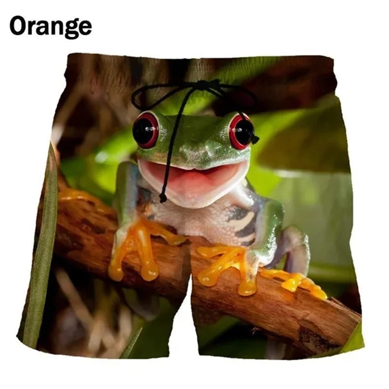 New 3D Starry Green Frog Funny Beach Shorts Pants Streetwear Mens Kids Boardshorts Amusing Oversized 5XL Fashion Animal Shorts