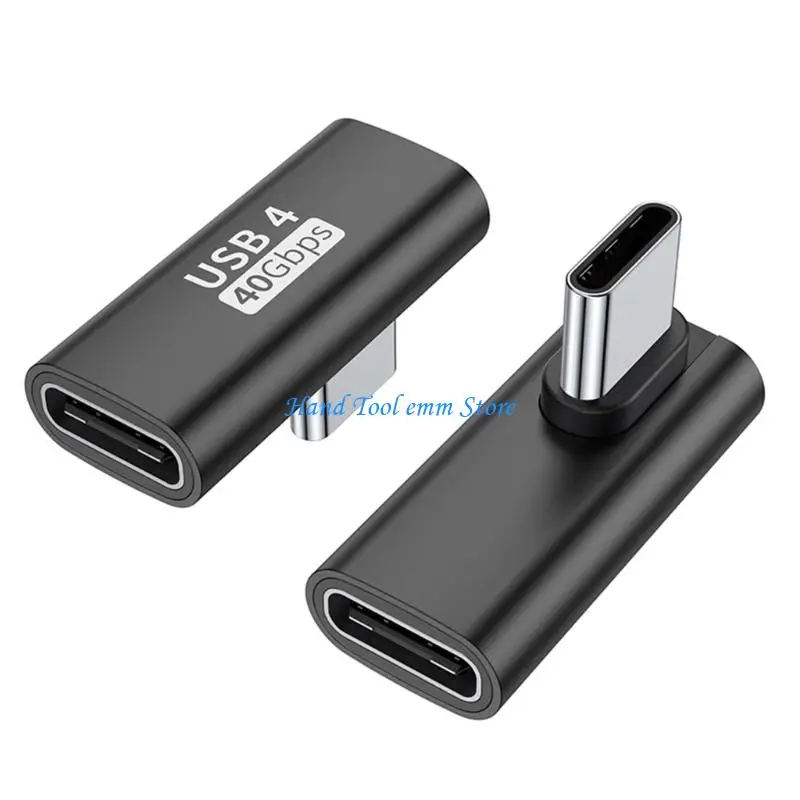 H37F 90 Degree USB C to USB C Adapter 40Gbps USB C Female to USB Male Adapter Data