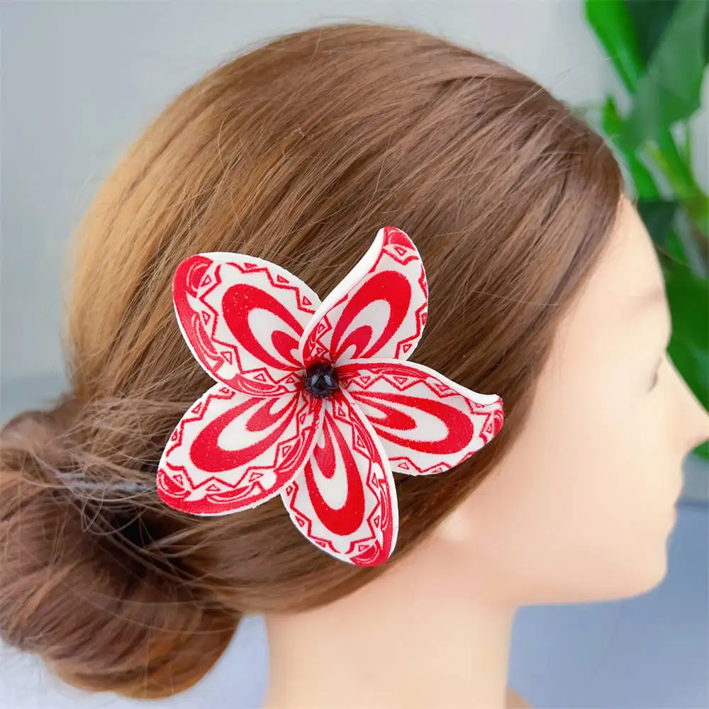 8pcs Fashion Polynesia Style Foam Plumeria Flower Headflower Tahiti Hula Dancer Ear Flower Hawaii Wedding Party Hair Accessories