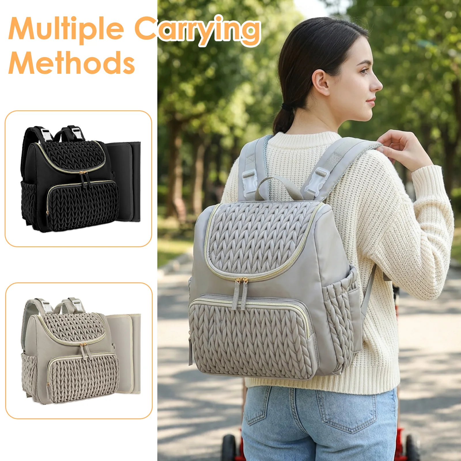 Diaper Bag Backpack Baby Girl Boy Nappy Changing Station Large Capacity Multifunctional Crib Nursing Mommy Travel Bag