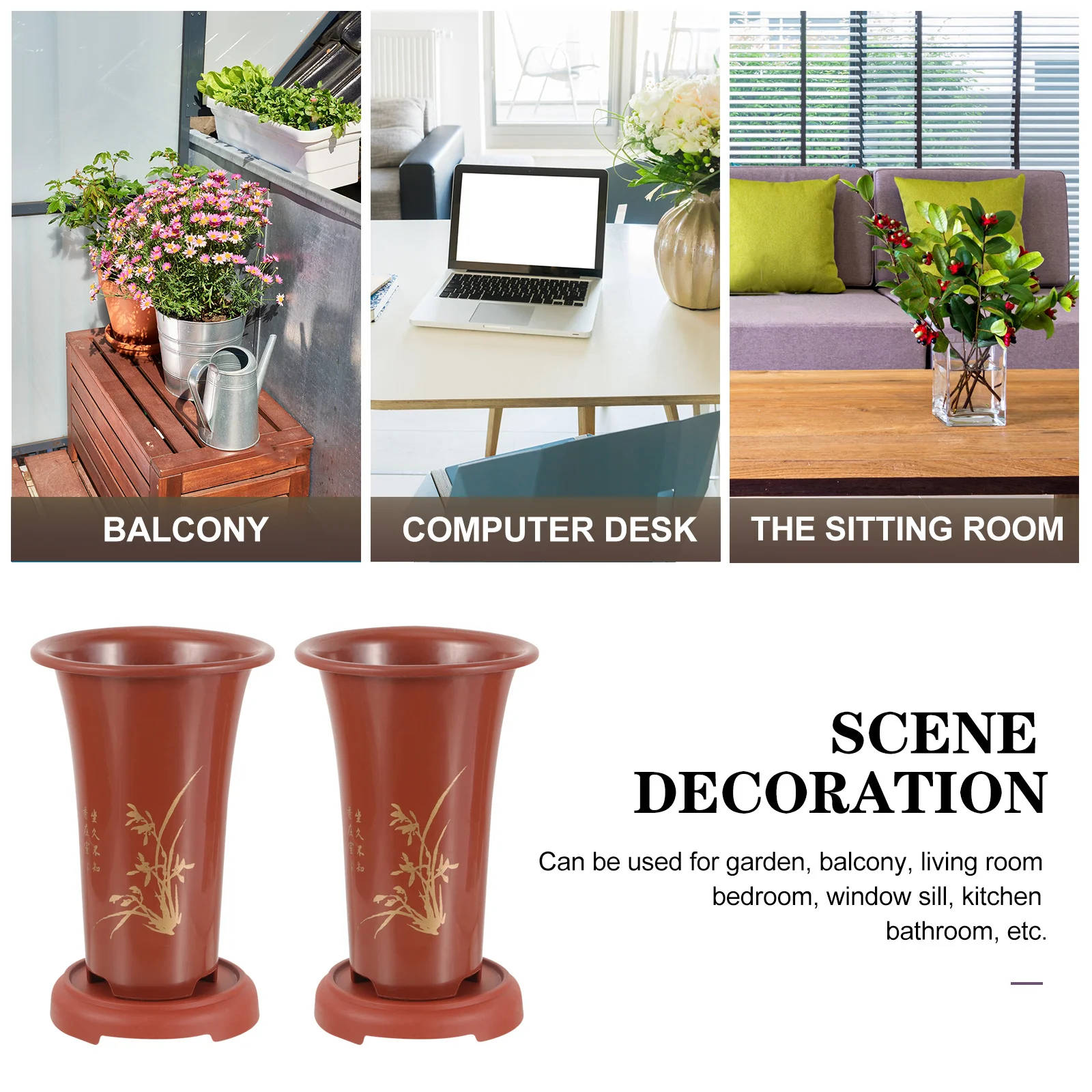 

2 set Ceramic Orchid Pot With Drainage Holes Indoor Planting Pots Household Flowerpots Gardening Supplies Nursery Planter