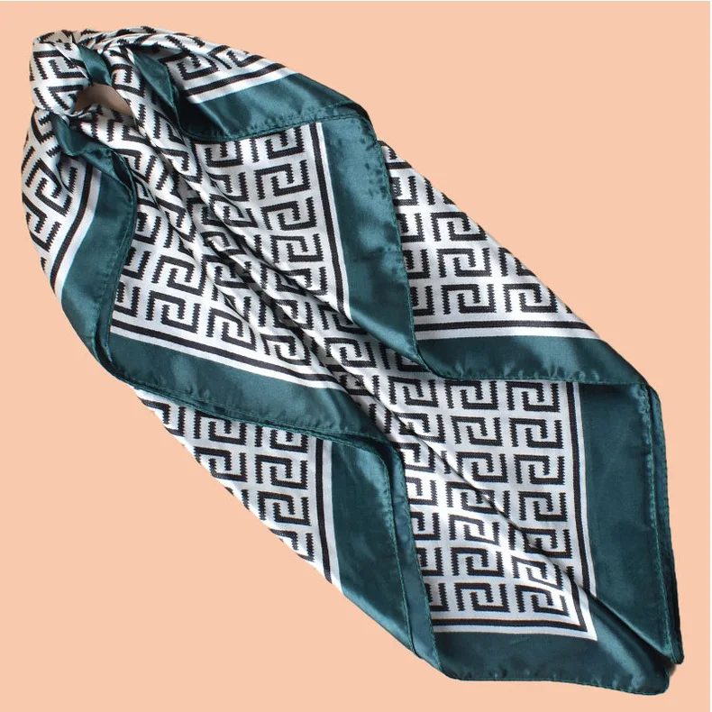 Hochwertiger Seidenschal, Kopftuch für Damen, vier Jahreszeiten, Haarschals, Hijab, Foulard, luxuriöses Bandana, Kopftuch für Damen, 90*90cm – Detail 4