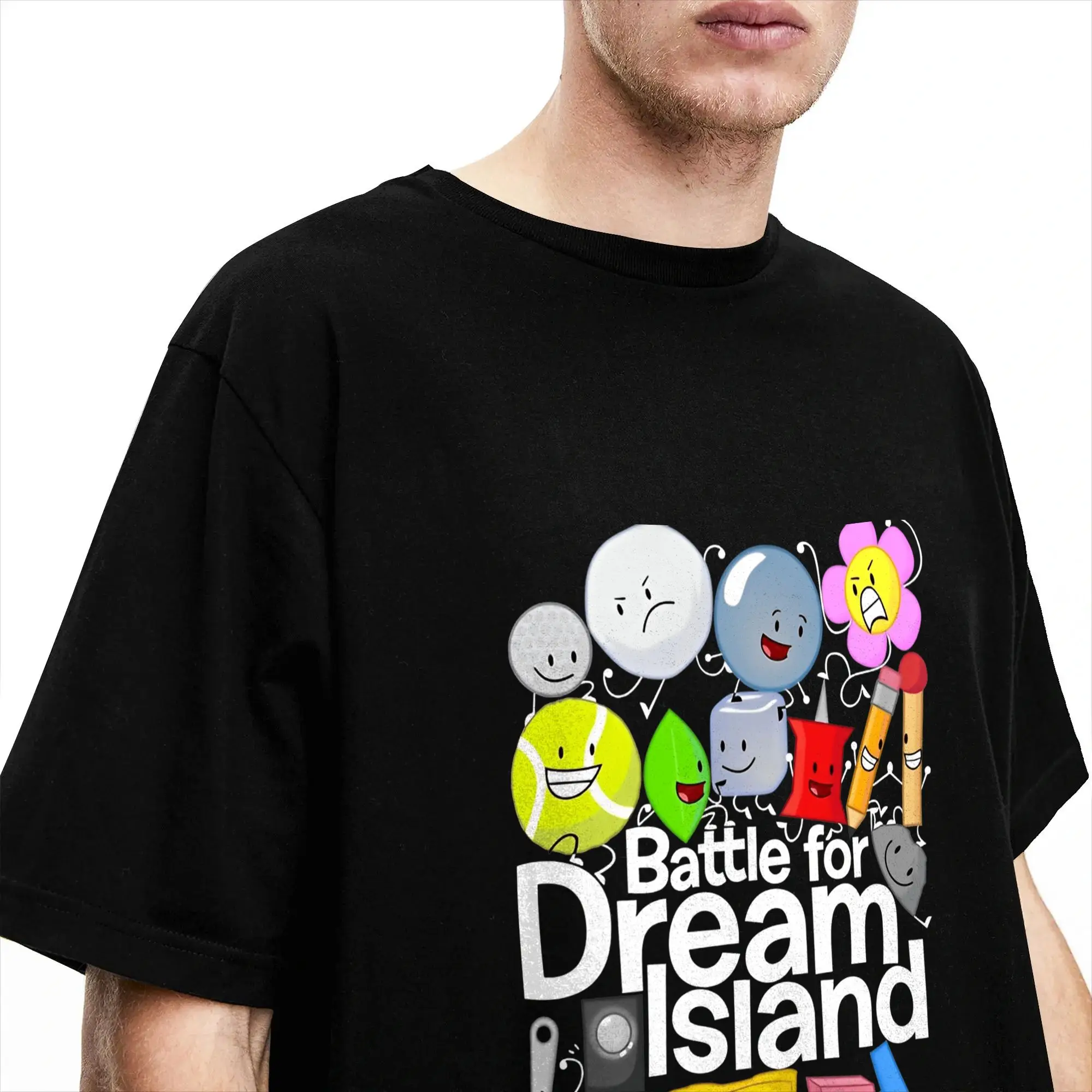 BFDI Battle for Dream Island T-Shirt Beach Harajuku T-Shirts Herren Baumwolle Atmungsaktiv 4XL 5XL 6XL Kurzarm Streetwear Tops – Detail 3