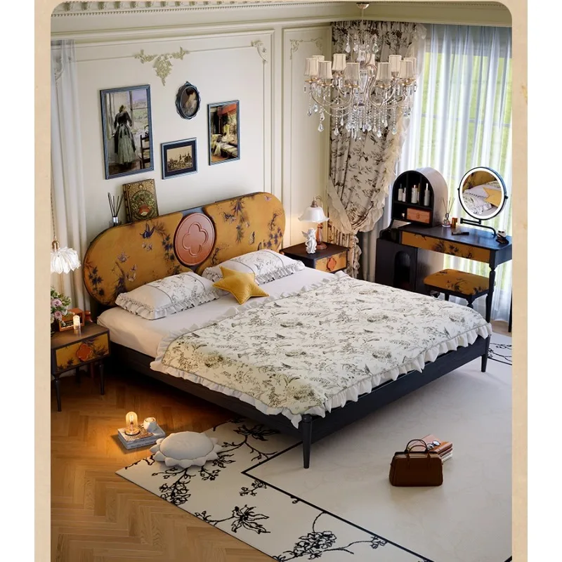 

Retro 1.8 meters double fabric bed