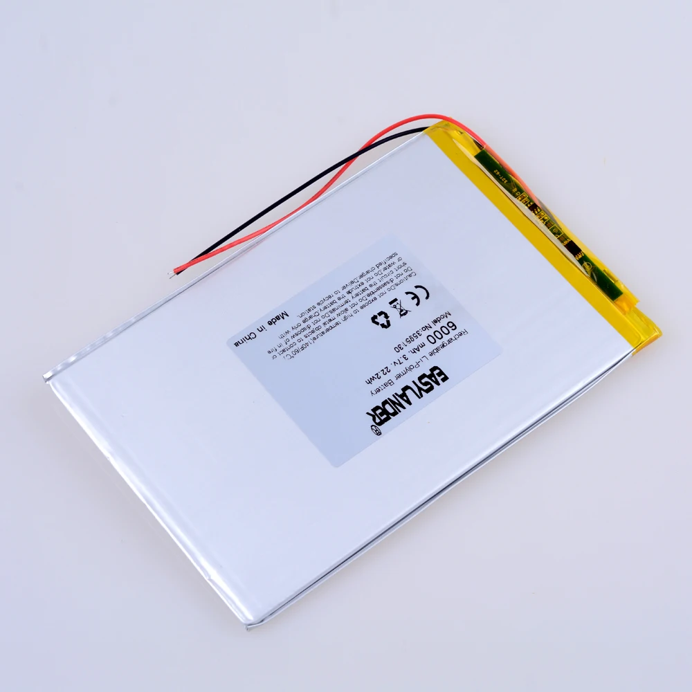 large capacity 3.7V 3595130 6000 mah  rechargeable lithium batteries For  BDF-M107 tablet a 10-inch