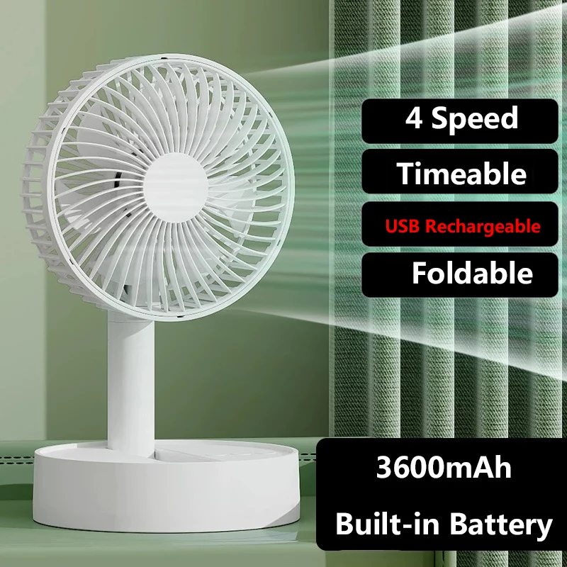 USB مروحة صغيرة كتم سطح المكتب المحمولة مروحة بمشبك قابلة للطي توقيت عنبر طالب قابلة للشحن المدمج في بطارية مروحة صغيرة