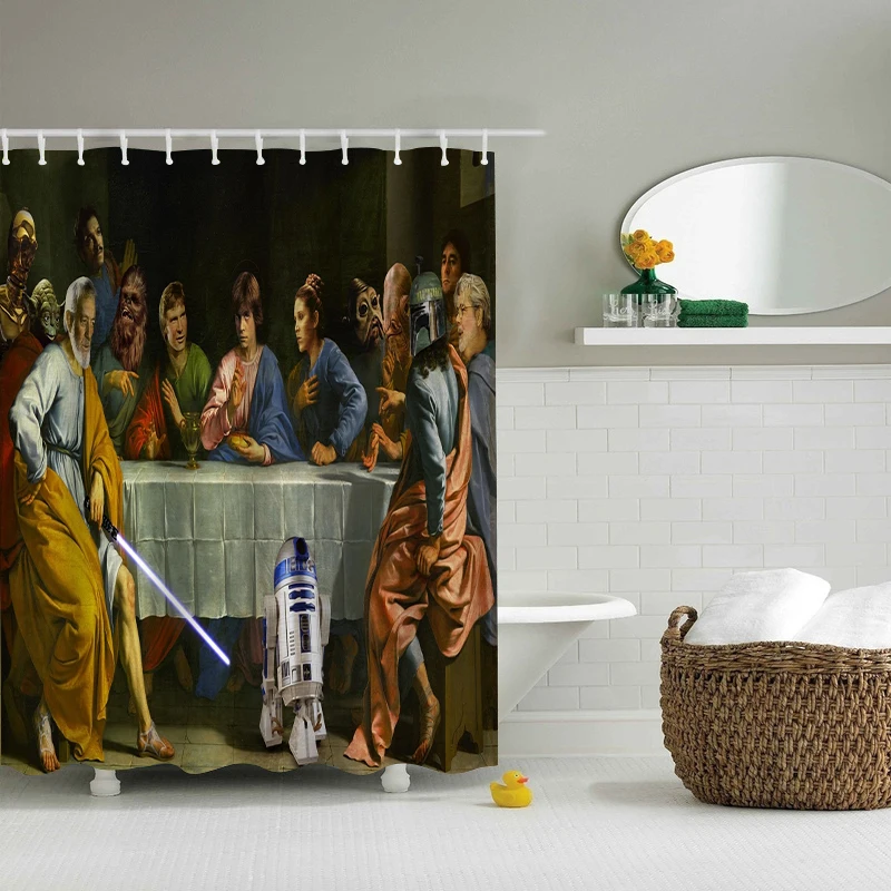 Bathroom Shower Curtain Jesus Christ The Last Supper Bathtub Screen 3D Print Waterproof Polyester Home Decor Background Cloth