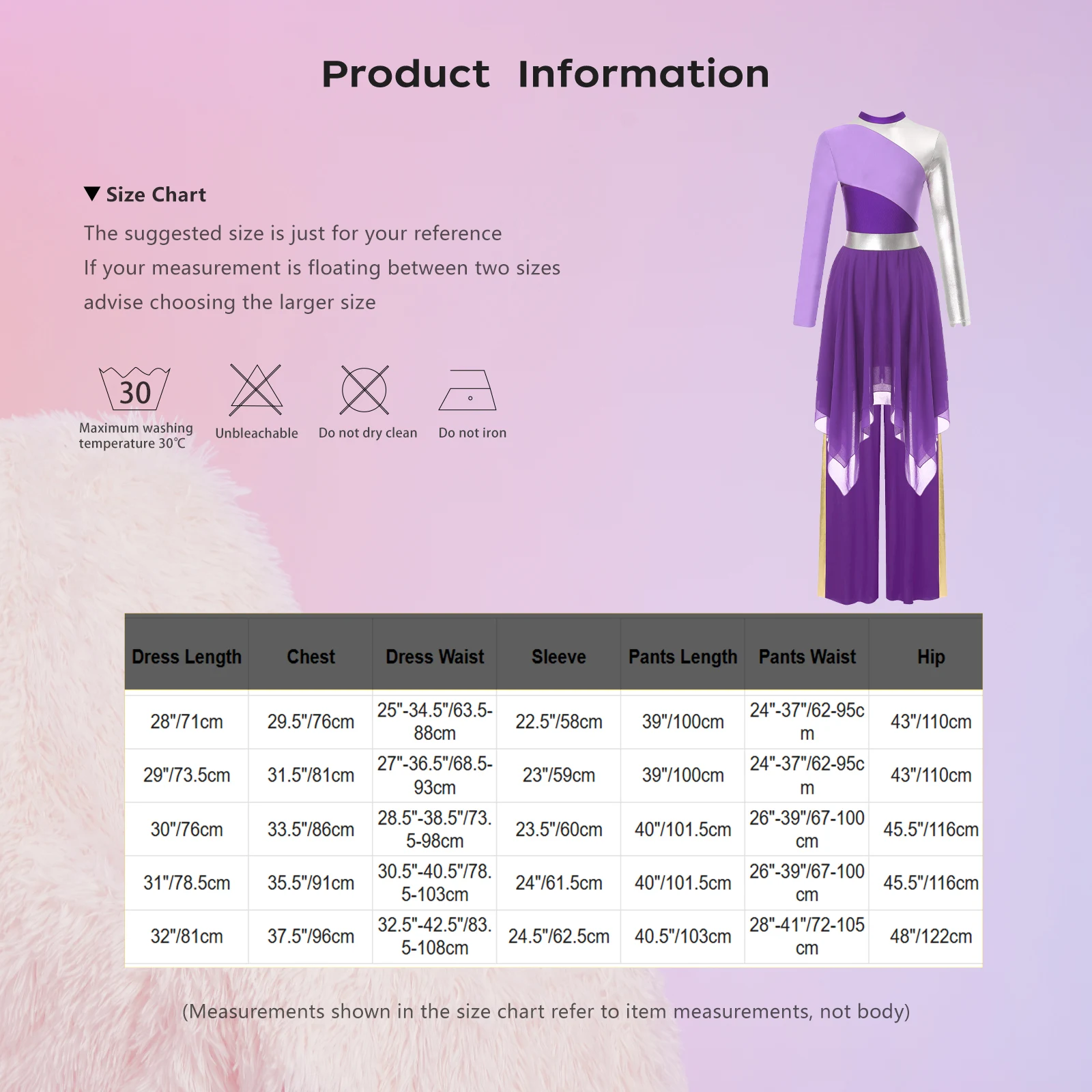 المرأة الليتورجية الثناء فستان رقص غنائي كتلة اللون المرقعة فستان مع بنطال ذو قصة أرجل واسعة مجموعات العبادة قاعة الرقص زي