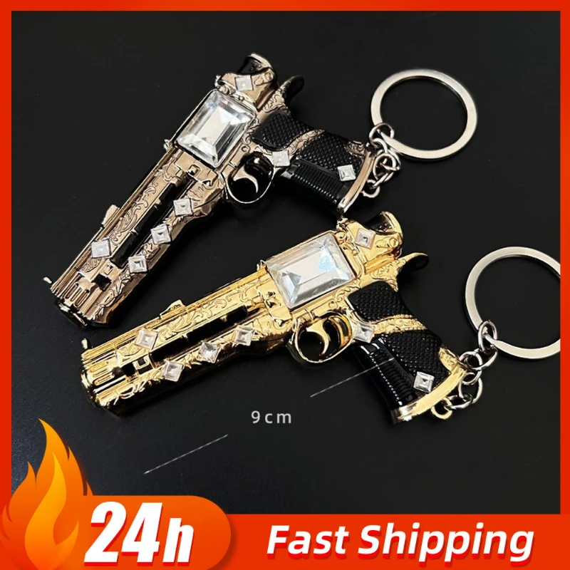 9 سنتيمتر PUBG قلب سوريا مسدسات سلاسل المفاتيح لعبة الأجهزة الطرفية لعبة واقعية بندقية الأسلحة نماذج الحرف المعدنية الحلي الأولاد الهدايا