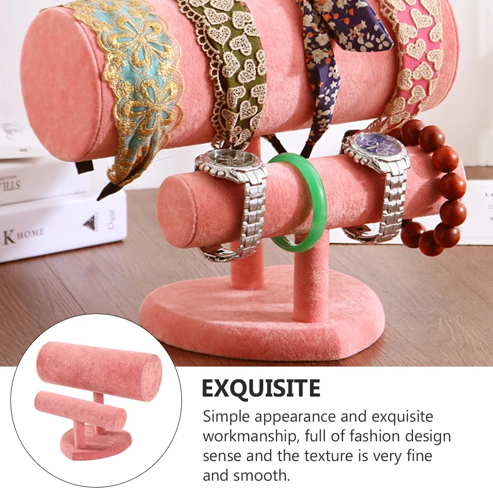 Headband Bracelet Display Rack Double Layer Watch Storage Organizer Jewelry Showcase Stand For Home Travel Prop