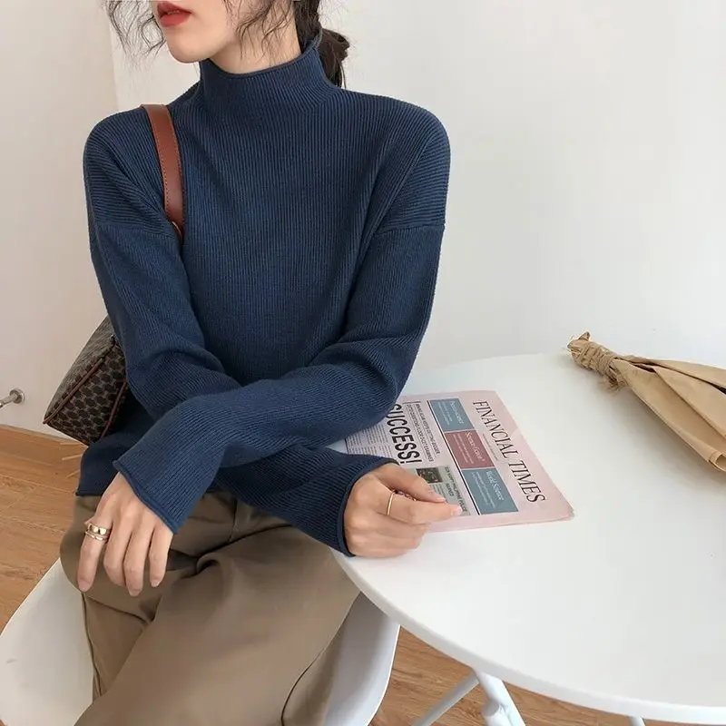 

Полуводолазка, нижняя рубашка, вязаный джемпер, блузка с длинными рукавами, женская рубашка, Ropa De Mujer, трикотаж, теплый зимний женский свитер