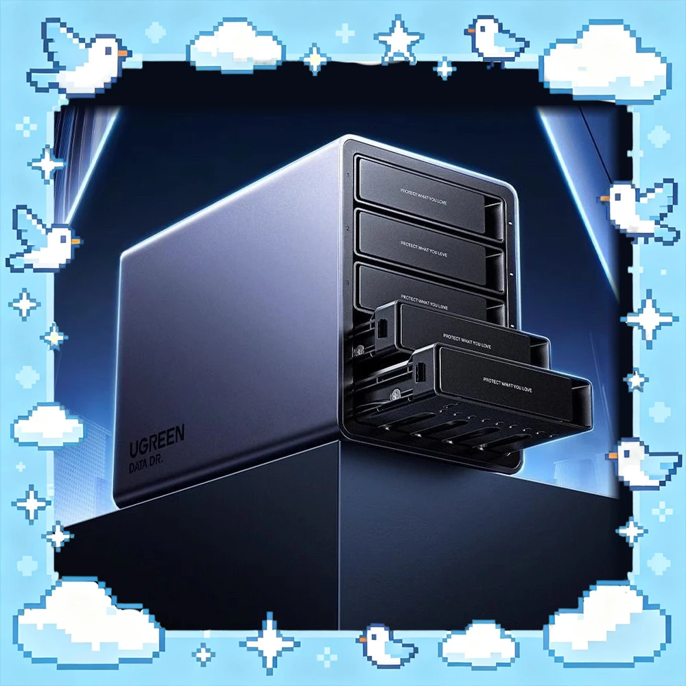 UGREEN 25288 Hard Drive Enclosure CM646 5 Bay 2.5 3.5in SATA USB-C 5Gbps Aluminum Case for Windows Linux macOS