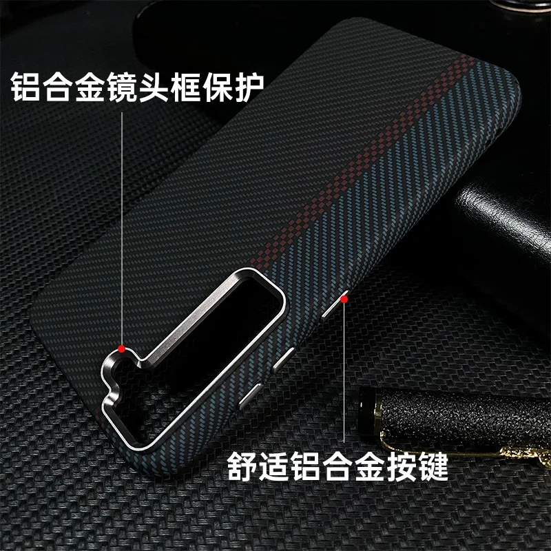 For Samsung S24ultra phone case matte hard shell  S23 metal frame Magsafe business Cover Glaxys24+ 600D carbon fiber pattern