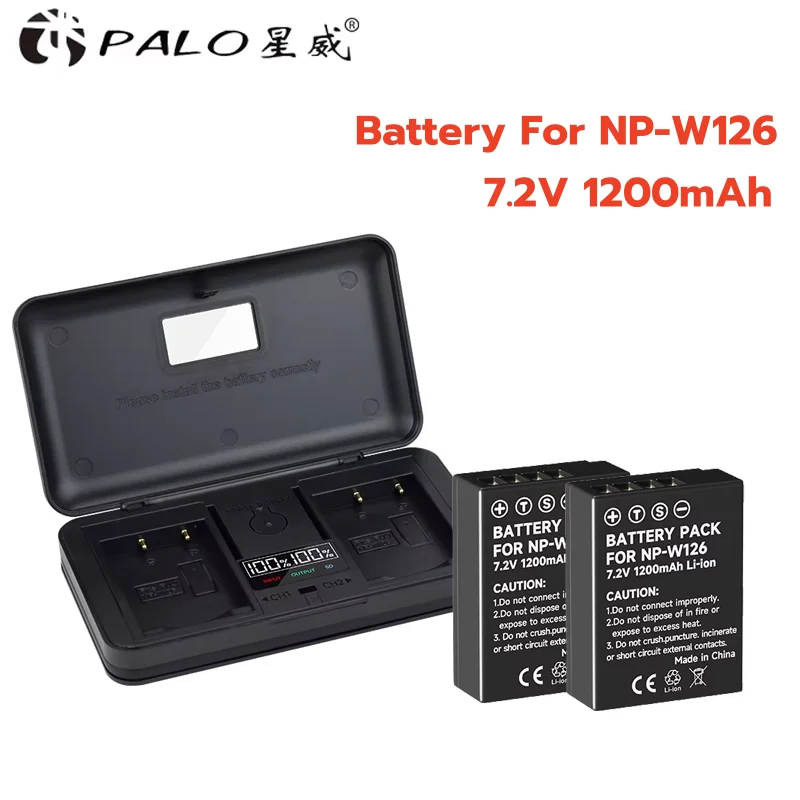 

PALO NP-W126 NP-W126S NP W126 Battery for Fujifilm Fuji X-H1 X-PRO3 X-PRO2 X-T3 X-T2 X-T30 X-T20 X-T200 X-E3 X-A5 X-A3 Camera