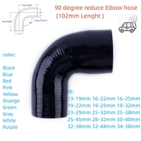 3PLY 102mm Length 90 Degree reduce Elbow Silicone Coolant Intercooler Hose ID 13 16 19 22 23 25 28 29 30 32 34 38 40 44 45mm